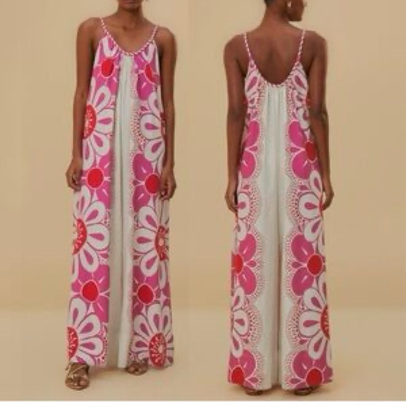 FARM Rio Pink and Red Floral Jumpsuit - Picture 3 of 6